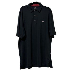 FJ Footjoy men’s size XL Black 3 button collared Golf Polo Shirt